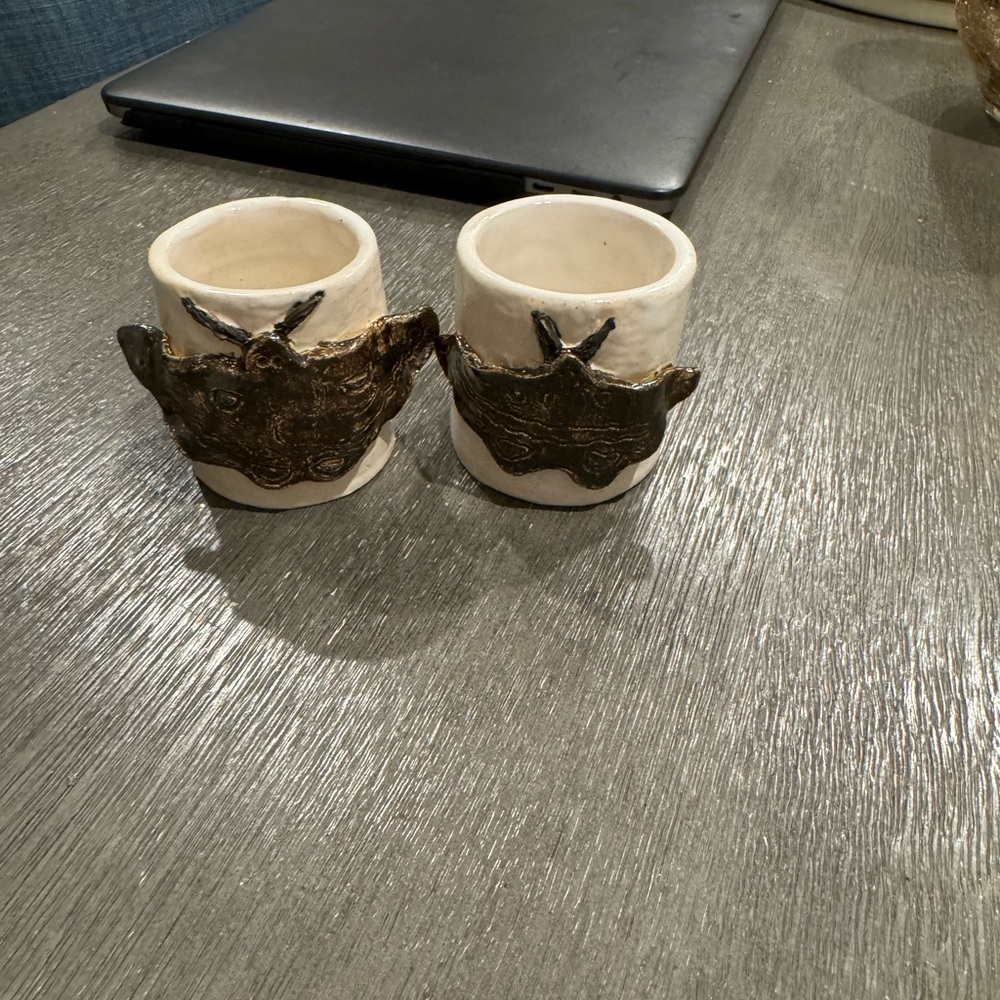 Handmade shot glasses to resemble Gucci